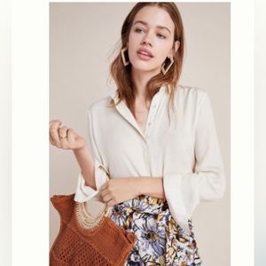 Anthropologie button blouse size small